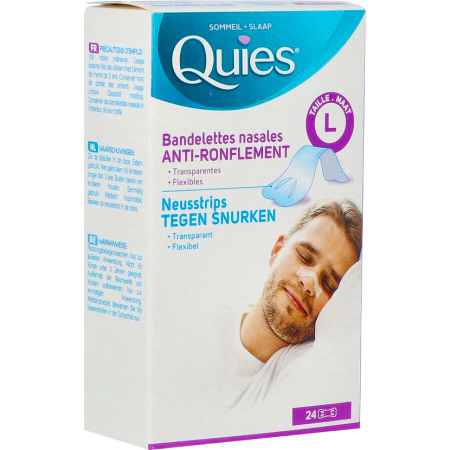 Quies Neusstrips Tegen Snurken Maat L 24 Stuks