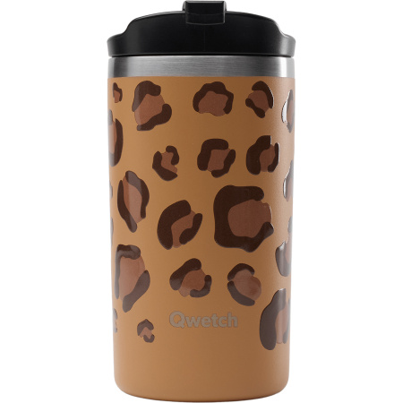 Qwetch Isothermische Reisbeker 350ml Luipaard- En Camelmotief 1 Stuk