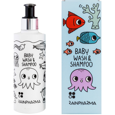 RainPharma Baby Wash Shampoo Natuurlijke Babyzeep Eva Schaap Pompfles 200ml