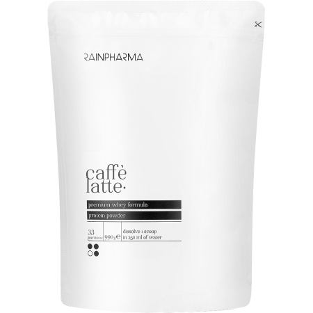RainPharma Caffe Latte Wei-Eiwitpoeder Met Stevia Optimale Smaak 990g 33 Porties