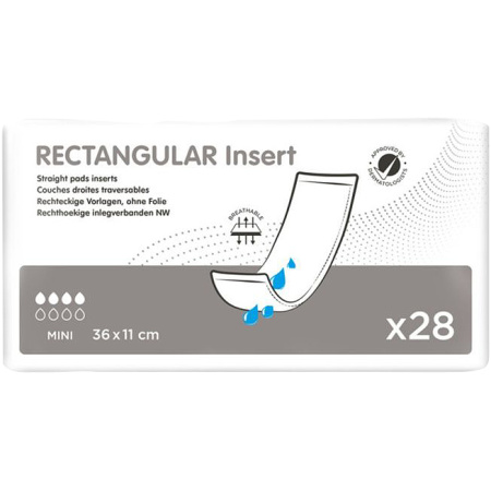 Ontex Rectangular Pad 36x11cm Mini 4 Druppels 28 Stuks