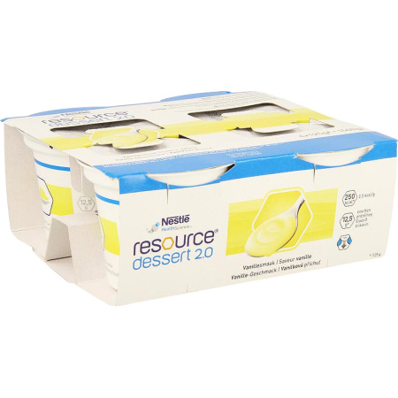 Nestlé Health Science Resource Dessert 2.0 Vanille Potten 4x125g