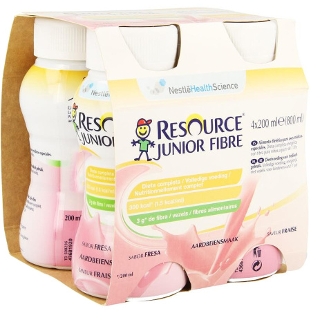 Resource Junior Fibre Aardbei 4x200ml