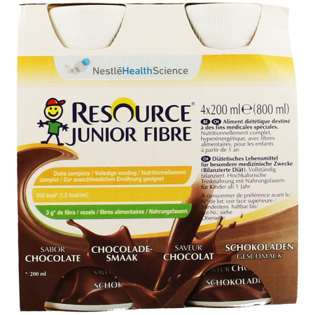Resource Junior Fibre Chocolade 4x200ml