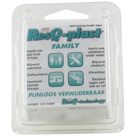 Resq-plast Family Zelfklevend Pleister 4,5mx50mm Wit 1 Stuk