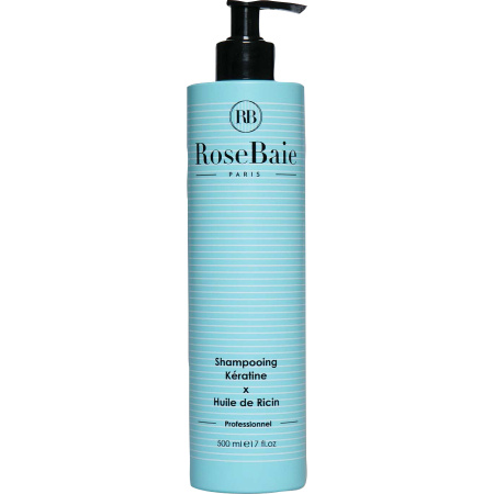 Rosebaie Shampoo Ricinusolie + Keratine Pompfles 500ml