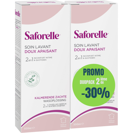 Saforelle Milde Kalmerende Reinigingsverzorging Duopack 2x500ml Promo 2e À 30% Korting