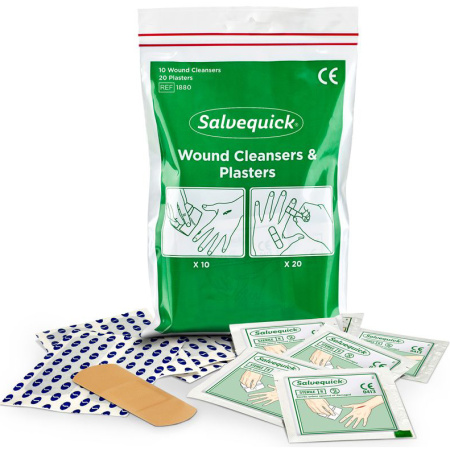 Salvequick Doekjes 10 Stuks + Pleisters 20 Stuks