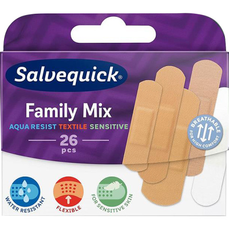 Salvequick Family Mix Verbanden 26 Stuks