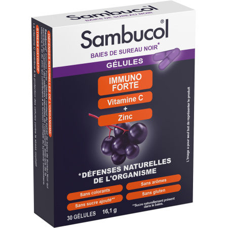 Sambucol Immuno Forte Met Vitamine C En Zink Zwarte Vlierbes 30 Capsules