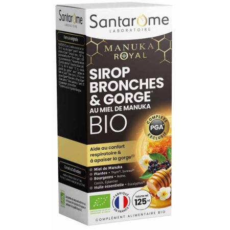 Santarôme Bio Manuka Royal Keelsirop Bio Fles 125ml