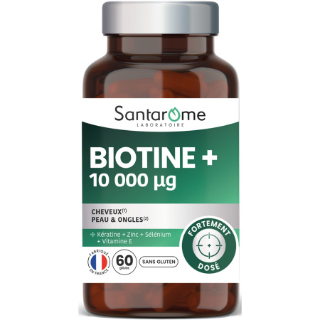 Santarome Biotine 10000µg Haar Huid & Nagels 60 Capsules