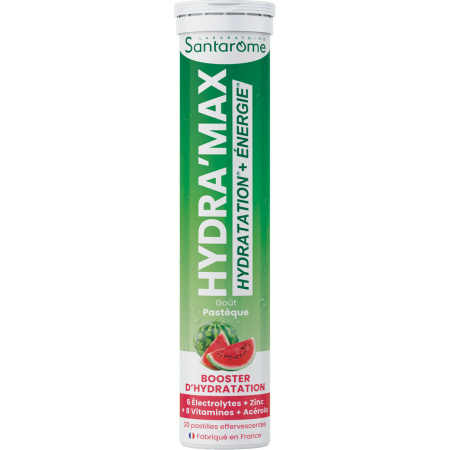 Santarome Hydra'Max Hydratatie + Energie Watermeloen 20 Bruistabletten