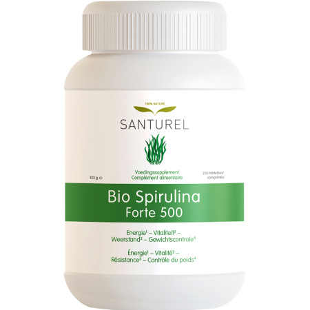 Santurel Bio Spirulina Forte 500 Energie/Vitaliteit/Afslanken/Afweer 250 Tabletten