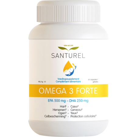Santurel Omega 3 Forte 500 EPA 250 DHA Hart/Hersenen/Ogen 60 Capsules