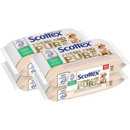 Scottex Fresh And Pure Vochtig Toiletpapier Hypoallergene Doekjes Duo 2x38 Stuks Promo 1+1 Gratis