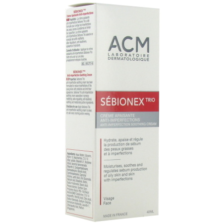 Sebionex Trio Corrigerende Crème Vette En Imperfectiegevoelige Huid Tube 40ml