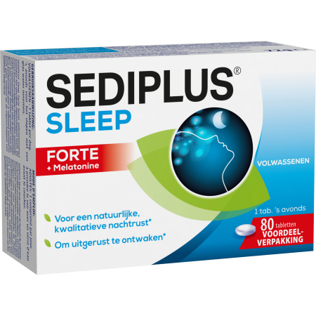Sediplus Sleep Forte Voedingssupplement Volwassenen 80 Tabletten