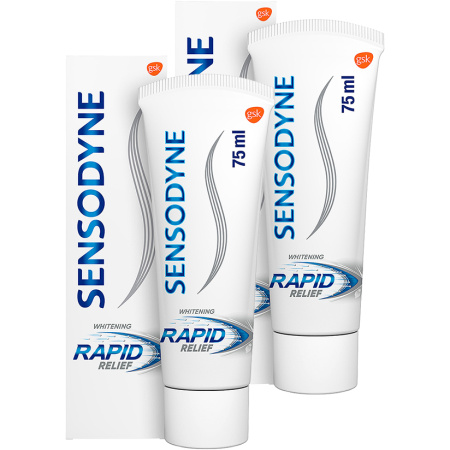 Sensodyne Tandpasta Rapid Relief Whitening Tube 75ml Promo 1+1 Gratis