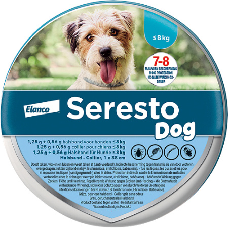 Seresto Dog Halsband Anti-Vlooien Anti-Teken 38cm Klein Hond ≤8kg Stuk 1