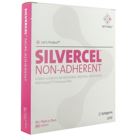 Silvercel Niet-Verklevend Hydroalginaat Verband 11x11cm 10 Stuk (Cad7011)
