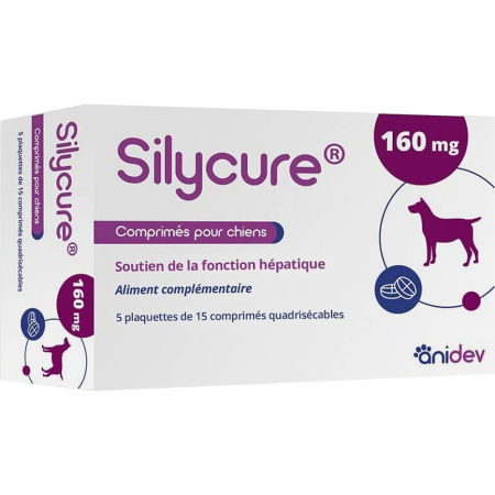 Anidev Silycure 160mg Leverfunctie Voedingssupplement Hond 75 Tabletten