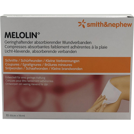 Smith&Nephew Melolin Absorberende Laagklevende Kompressen 10x10cm 10 Stuks (66030261)
