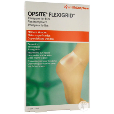 Smith&Nephew Opsite Flexigrid Transparante Film Met Aanbrengsysteem 10x12cm Stuks 5 (66030334)