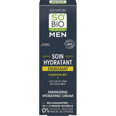 So'Bio Étic Men Hydraterende Verzorging Energiserend Guarana En Aloe Vera Bio Tube 50ml