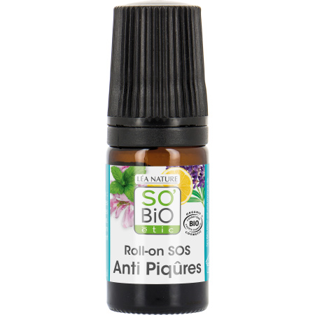So'Bio Étic Roll-On SOS Verzachting Steken Met 7 Biologische Essentiële Oliën Fles 5ml
