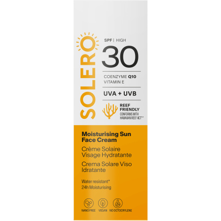 Solero Moisturizing Sun Face Cream SPF30 Reef Friendly 50ml