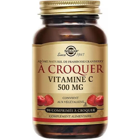 Solgar Vitamine C 500mg Voor Kauwen Framboos Cranberry 90 Kauwtabletten