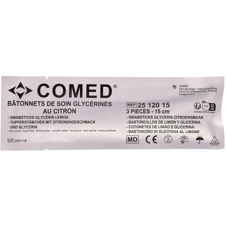 Comed Wattenstaafjes Gedoopt In Glycerine-Citroen 3 Stuks