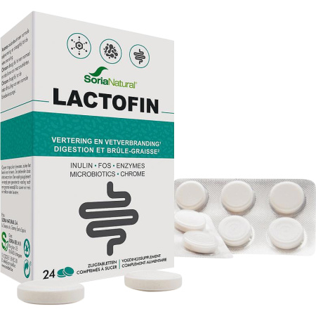 Soria Natural Lactofin Vertering En Vetverbranding 24 Zuigtabletten