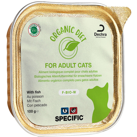 Specific F-Bio-W Organic Diet Volwassen Katten Met Vis 8x100g