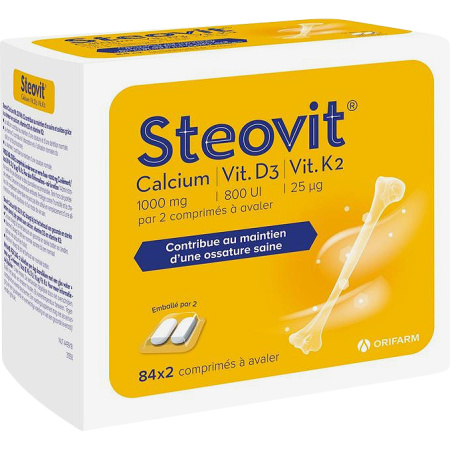 Steovit Calcium + Vitamine D3 + Vitamine K2 Behoud Sterke Botten 84x2 Sliktabletten