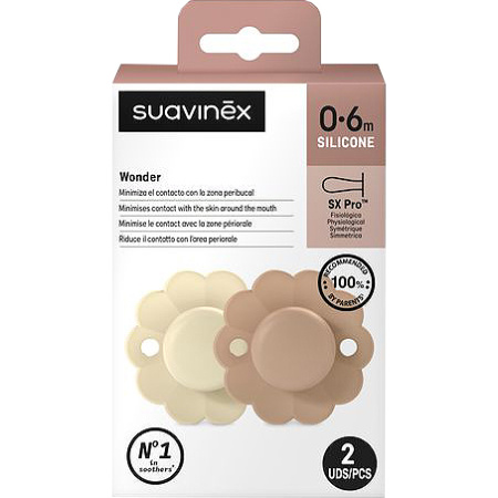 Suavinex Wonder Fopspenen 0-6 Maanden Whitecap Wonder Cork 2 Stuks