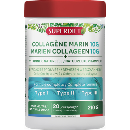 Super Dieet Collageenpoeder 10g + Vitamine C Pot 210g