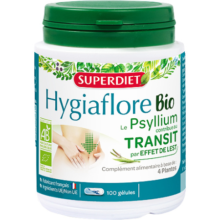 Superdiet Hygiaflore Psyllium Bio 100 Capsules