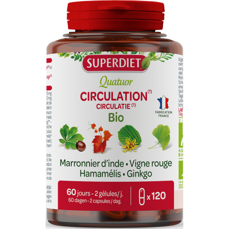 Super Diet Quatuor Rode Wijnstok Circulatie Bio 120 Capsules