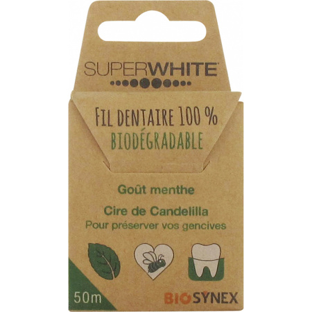 Superwhite Biologisch Afbreekbare Flosdraad Munt Smaak 50m