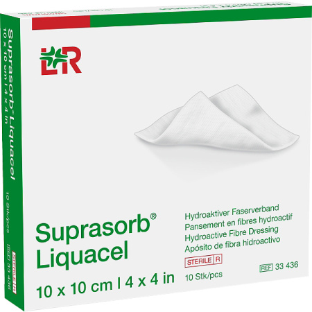 Suprasorb Liquacel Steriel Hydroactief Vezelverband 10x10cm 10 Stuks (33436)