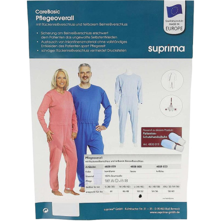Suprima 4688 Patientoverall Rits Kreeft L 1 Stuk
