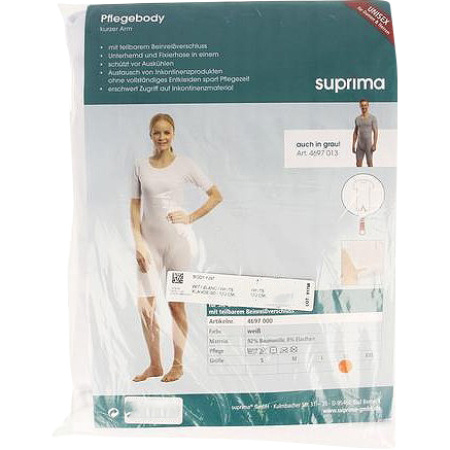 Suprima 4697 Korte Mouw Body + Beenrits Wit XL 1 Stuk