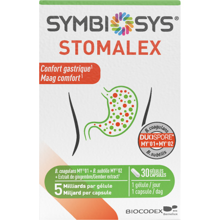 Symbiosys Stomalex B. Coagulans MY01 & B. Subtilis MY02 Maagcomfort 30 capsules