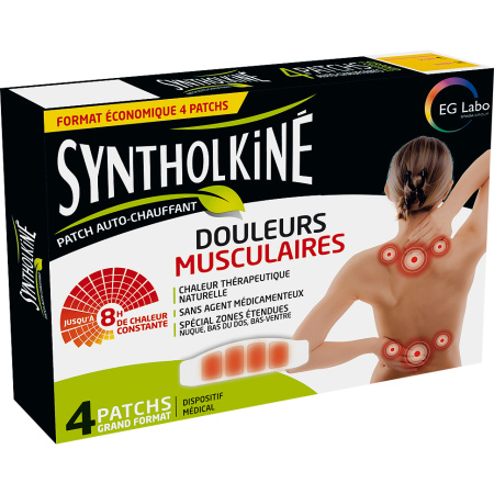 SyntholKiné Zelfverwarmende Pleisters Voor Spierpijn Grote Maat 4 Stuks
