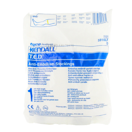 Kendall TED Anti-Trombose Kousen Dijbeenlengte Maat M Kort Wit 1 Paar (3310LF)