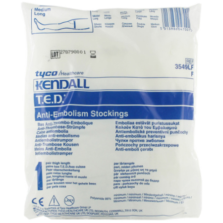 Kendall TED Anti-Trombose Kousen Dijbeenlengte Maat M Lang Wit 1 Paar (35490)