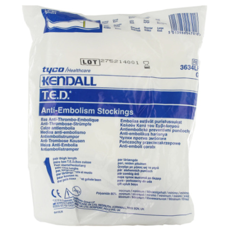 Ted Anti-Trombose Kousen Maat L Kort Wit 1 Stuk (36340)