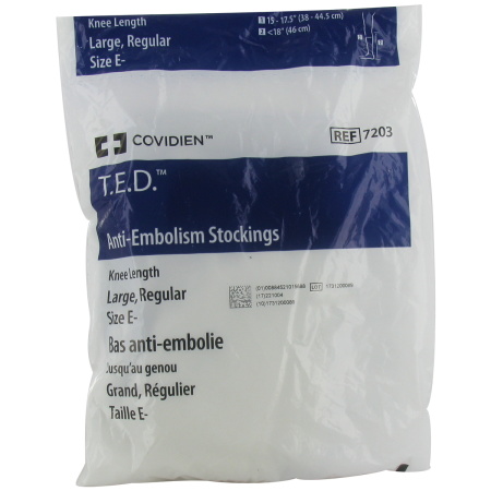 Kendall TED Anti- Embolism Kniekousen Maat L Normaal Wit 1 Paar (7203)